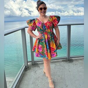 Tropical Print Farm Rio Vibes Vacation Dress